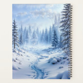 Wilde sneeuwwolf roofdier natuur winterkunst planner (Achterkant)