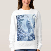 Wilde sneeuwwolf roofdier natuur winterkunst trui (Voorkant)