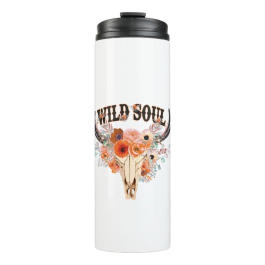 Wilde sol, Bull Skull, Koe Skull Thermosbeker (Voorkant)