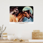 Wilde Spaanse mosterangpaarden Fantasy Art Poster (Keuken)