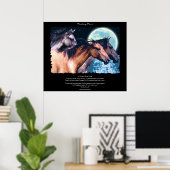 Wilde Spaanse Mustang Horses Art & Poem Poster (Thuiskantoor)