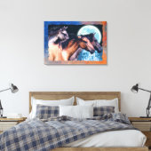 Wilde Spaanse Mustang Horses Fantasy Art Canvas Afdruk (Insitu (Slaapkamer))