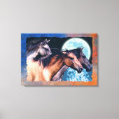 Wilde Spaanse Mustang Horses Fantasy Art Canvas Afdruk (Voorkant)