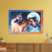 Wilde Spaanse Mustang Horses Fantasy Art Canvas Afdruk (Insitu (Woonkamer))