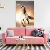 Wilde Stallion op zonsondergang Canvas Afdruk (Insitu (Woonkamer))
