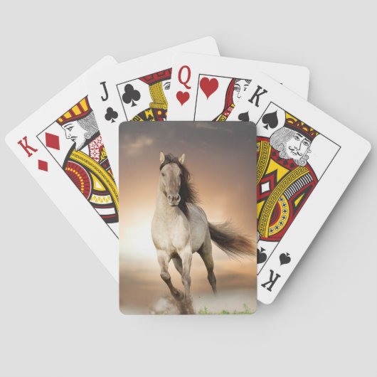 Wilde Stallion op zonsondergang Speelkaarten (Achterkant)