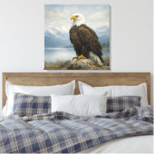 Wilde Steenarend op Meer Canvas Afdruk (Insitu (Slaapkamer))