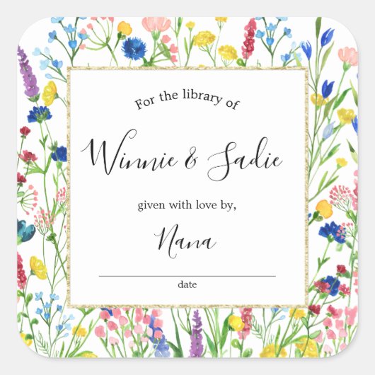 Wilde sticker van tuinboekplaat (Voorkant)