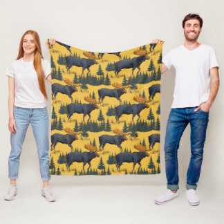 Wilde Stier Eland Foerageert in het Bos Fleece Deken