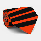 Wilde streep Stropdas (Brick Oranje) met ghosties (Opgerold)