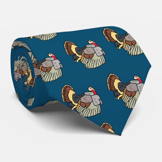 Wilde Thanksgiving Turkije Stropdas (Opgerold)