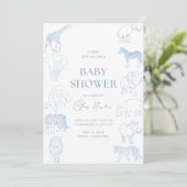 Wilde thema baby shower uitnodiging (Staand voorkant)