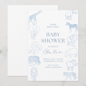 Wilde thema baby shower uitnodiging (Voorkant / Achterkant)