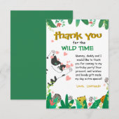 Wilde Tijd Cute Kitty Kat Groenelementen  Dankkaar Bedankkaart (Voorkant / Achterkant)