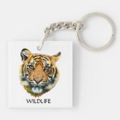 Wilde tijger dier gezicht sleutelhanger (Achterkant)