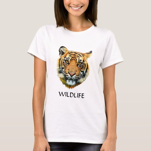 Wilde Tijger Dierengezicht T-shirt (Voorkant)