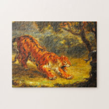 Wilde Tijger en een Slang (Dieren Kunst)