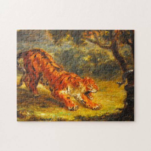 Wilde Tijger en een Slang (Dieren Kunst) Legpuzzel (Horizontaal)