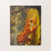 Wilde Tijger en een Slang (Dieren Kunst) Legpuzzel (Verticaal)