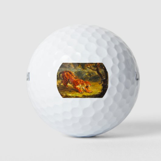 Wilde tijger en een slang (dierlijke kunst) golfballen (Voorkant)