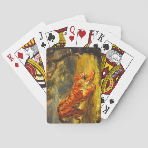 Wilde tijger en een slang (dierlijke kunst) pokerkaarten