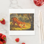 Wilde tijger en een slang (dierlijke kunst) servet (Insitu)