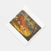 Wilde tijger en een slang (dierlijke kunst) servet (Hoek)