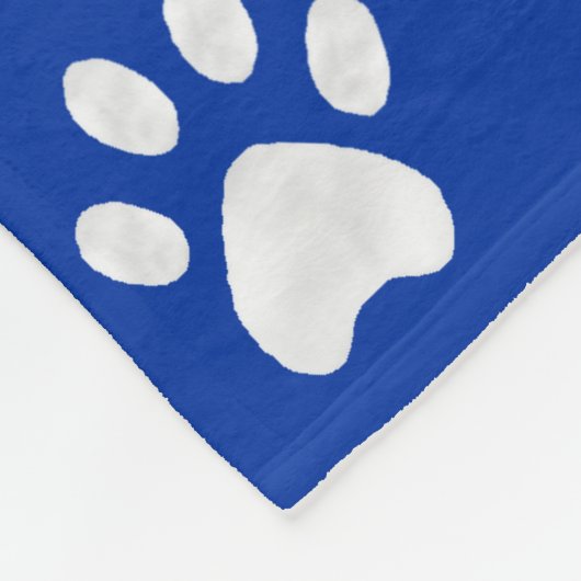 Wilde tijger en poten op blauw fleece deken (Hoek)
