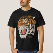 Wilde tijger EST 1993 moderne klassieke mannen zwa T-shirt (Voorkant)