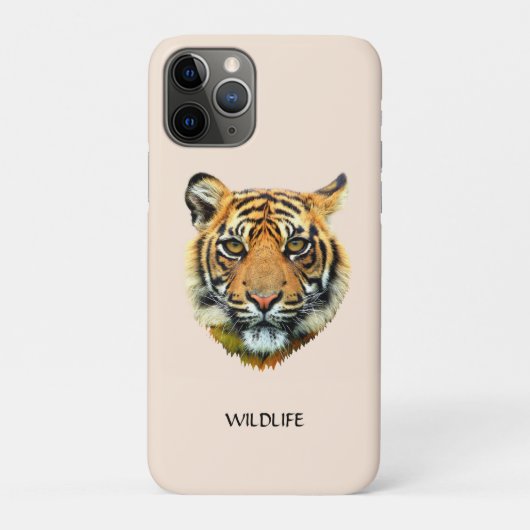 Wilde Tijger Gezicht op Licht Beige Case-Mate iPhone Case (Achterkant)