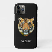 Wilde Tijger Gezicht op Zwart Case-Mate iPhone Case (Achterkant)