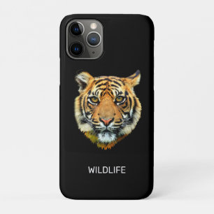 Wilde Tijger Gezicht op Zwart Case-Mate iPhone Case