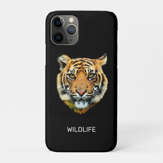 Wilde Tijger Gezicht op Zwart Case-Mate iPhone Case (Achterkant)