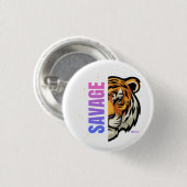 Wilde Tijger Half Gezicht Split Design Ronde Button 3,2 Cm (Voorkant /achterkant)