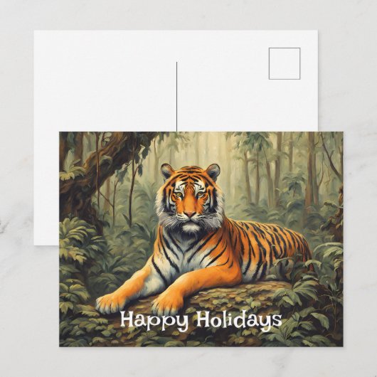 Wilde tijger in het van het tropische woud briefkaart (Voorkant / Achterkant)