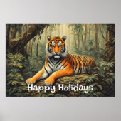Wilde tijger in het  van het tropische woud poster (Voorkant)