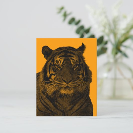 Wilde tijger in zwart-wit kaart (Staand voorkant)