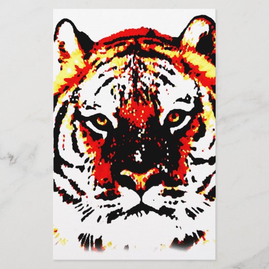 Wilde Tijger Ogen Briefpapier (Voorkant)