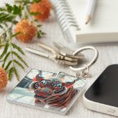 Wilde Tijger Sleutelhanger (Voorkant Rechts)