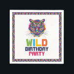 Wilde tijger, verjaardagsfeestje servet<br><div class="desc">Deze papieren servetten zijn perfect voor iedereen die een wild en leuk evenement plant. Het ontwerp heeft een levendig tijgerontwerp en is afgewerkt met bijpassende bewerkbare bewoordingen. Het ontwerp kan worden aangepast aan uw speciale evenement en zal het perfecte accessoire zijn voor verjaardagen, baby showers, vrijgezellenfeesten en nog veel, veel...</div>