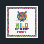 Wilde tijger, verjaardagsfeestje servet<br><div class="desc">Deze papieren servetten zijn perfect voor iedereen die een wild en leuk evenement plant. Het ontwerp heeft een levendig tijgerontwerp en is afgewerkt met bijpassende bewerkbare bewoordingen. Het ontwerp kan worden aangepast aan uw speciale evenement en zal het perfecte accessoire zijn voor verjaardagen, baby showers, vrijgezellenfeesten en nog veel, veel...</div>