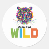Wilde Tijger Vierkante Sticker (Voorkant)