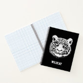 Wilde tijgergezicht op zwarte notitieboek (Binnen)