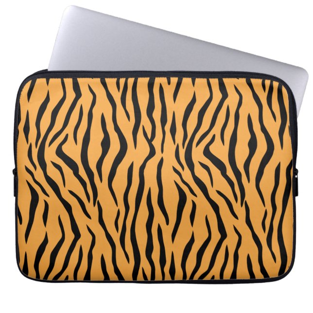 Wilde tijgerhuidpatroon laptop sleeve (Voorkant)
