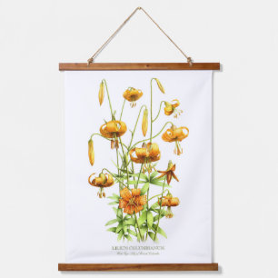 Wilde Tijgerlelies Bloemrijke Botanische Kunst Hangend Wandkleed