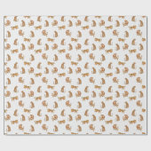 Wilde tijgers: Waterverf dierpatroon. Cadeaupapier (Vlak)