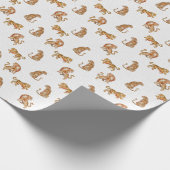 Wilde tijgers: Waterverf dierpatroon. Cadeaupapier (Hoek)