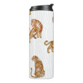 Wilde tijgers: Waterverf dierpatroon. Thermosbeker (Gedraaid links)