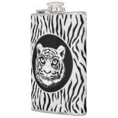 Wilde tijgerzijde op tijgerroerlenmeyer heupfles (Links)
