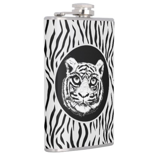 Wilde tijgerzijde op tijgerroerlenmeyer heupfles (Rechts)